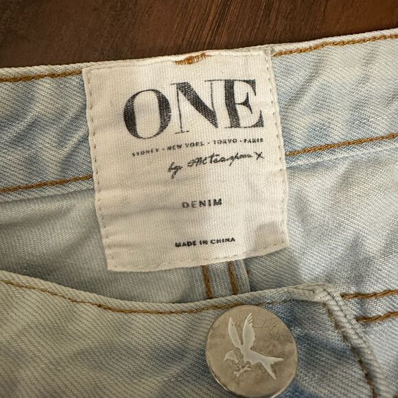 ONE x ONE TEASPOON Trashed Freebirds Distressed Ripped Jeans Ankle Zip - Picture 11 of 16